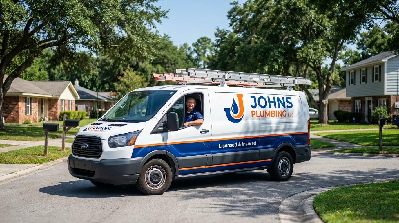 Johns Plumbing LLC service van in Pawnee City, NE