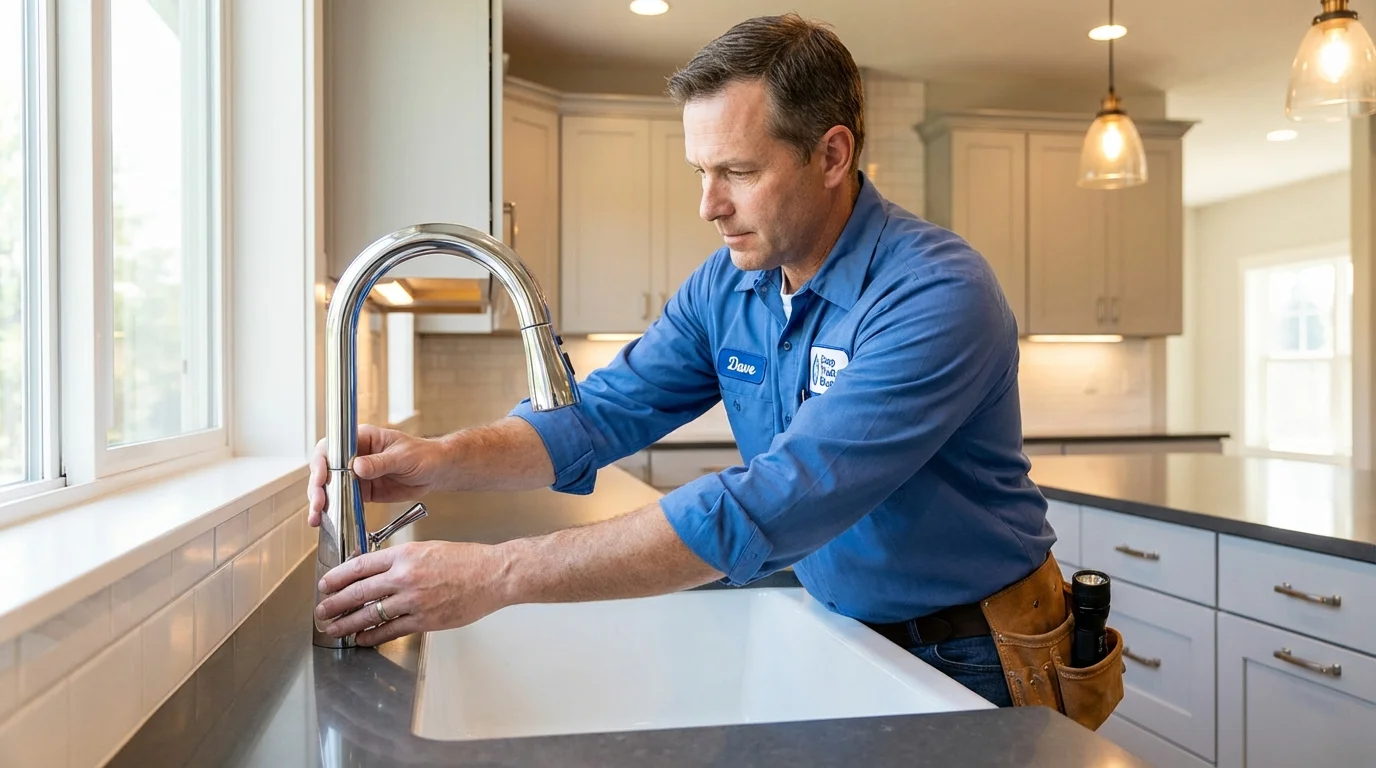 Kitchen faucet installation by Johns Plumbing LLC in Pawnee City