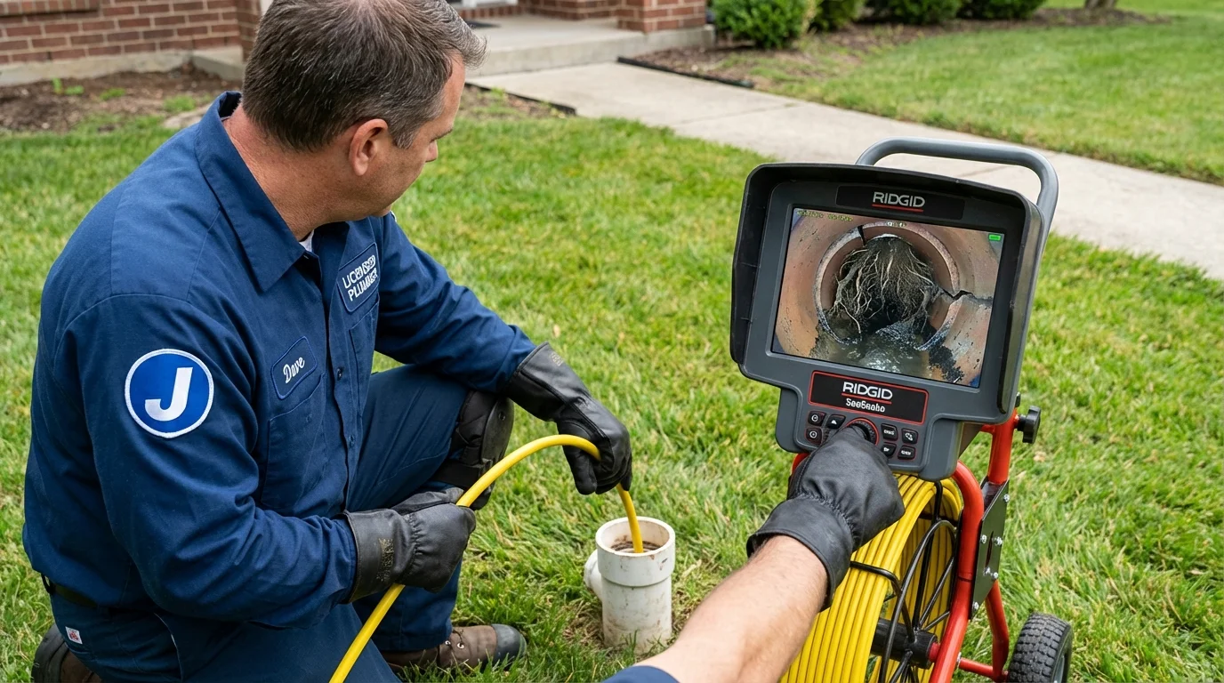 Sewer camera inspection being performed by Johns Plumbing LLC in Pawnee City